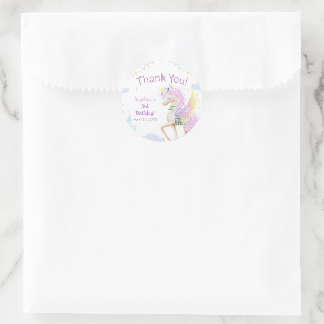 Redonda Cumpleaños del Pegatina Redondo clásico. (Bolso)