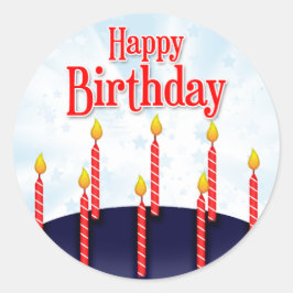 Redonda Cumpleaños feliz - Pegatina redondo