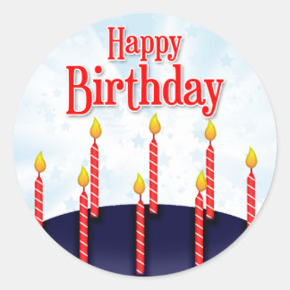 Redonda Cumpleaños feliz - Pegatina redondo
