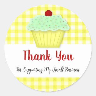Redonda Cupcake Business Gracias Pegatina de Ronda