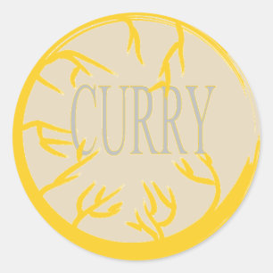 REDONDA CURRY 'SPICE JAR' CÍRCULO PEGATINA