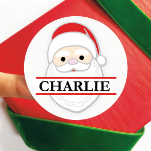 Redonda Cuta imagen ilustrada de Santa Claus Pegatina de N