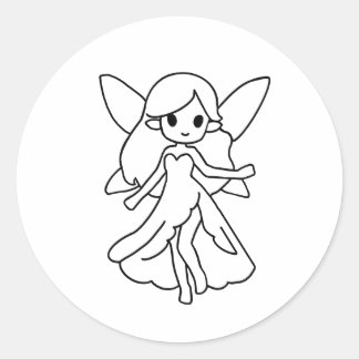 Redonda Cute chibi hada pegatina 