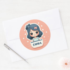 Redonda Cute Emma pegatina