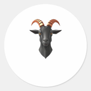 Redonda Cute Goat Hear 3d - Pegatina Mundial de Animales