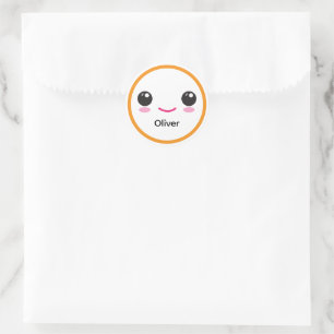Redonda Cute Happy Kawaii Smile Pegatina Personalizada Nar