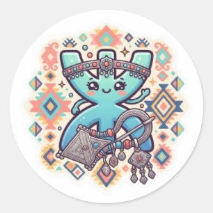 Redonda Cute Kawaii Amazigh Yaz Símbolo Berber Pegatina