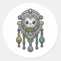 Cute Kawaii Marroquí Amazigh Tazarzit Pegatina de 