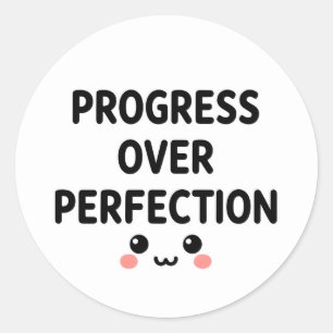 Redonda Cute Kawaii Progreso Sobre Perfección Pegatina Red
