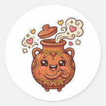 Cute Kawaii Tanjia Marroquí Pegatina de Comida de