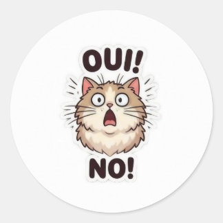 Redonda Cute Oui Non Pegatina