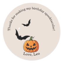 Cute Pegatina de Favor de Cumpleaños de Halloween