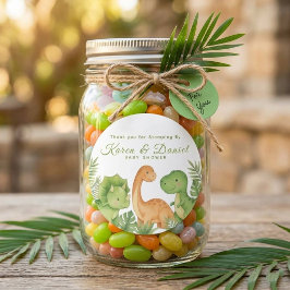 Redonda Cute pegatina de regalo de baby shower de dinosaur