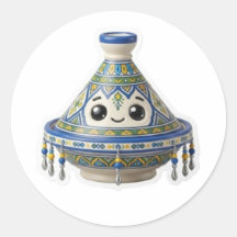 Cute pegatina marroquí Kawaii Tajine