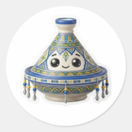 Redonda Cute pegatina marroquí Kawaii Tajine