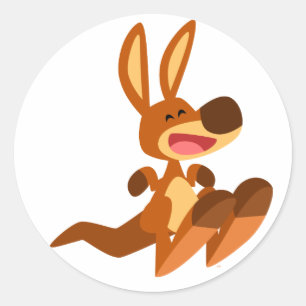 Redonda Cute Personalizado Kangaroo Joey Pegatina