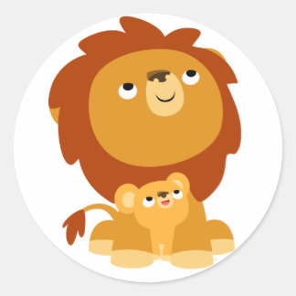 Redonda Cute Personalizado Protector Papá León y Pegatina