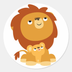 Redonda Cute Personalizado Protector Papá León y Pegatina