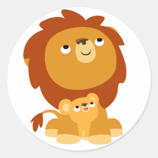 Redonda Cute Personalizado Protector Papá León y Pegatina