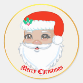 Redonda Cute Santa Claus Pegatina de Navidad