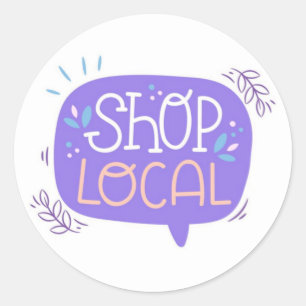 Redonda Cute Shop Local Pegatina