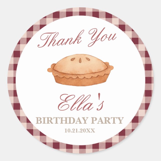 Redonda Cutie Pie Birthday Round Pegatina (Anverso)