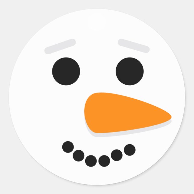 Redonda Cuties Frosty Snowman Feliz Pegatina navideño (Anverso)
