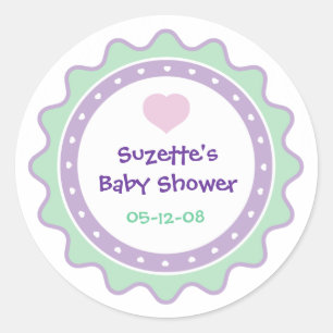Redonda Cutietoots Baby Shower Party Favor Pegatina