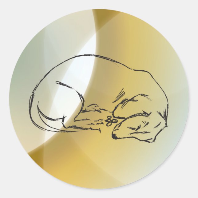 Redonda Dachshund Dog Pegatina (Anverso)