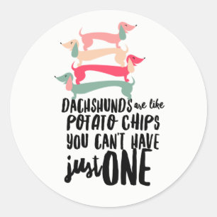 Redonda Dachshund Love Glossy Pegatina 3 pulgadas (hoja de