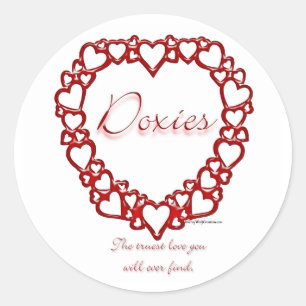 Redonda Dachshund True Love - Pegatina