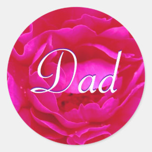 Redonda Dad Pink Rose Pegatina