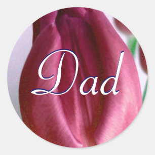 Redonda Dad Rosey Tulips Pegatina