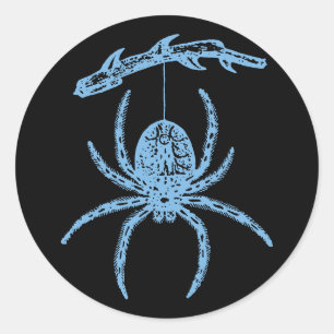Redonda Dainty Blue Spider Classic Round Pegatina