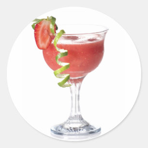 Redonda Daiquiri Strawberry Pegatina