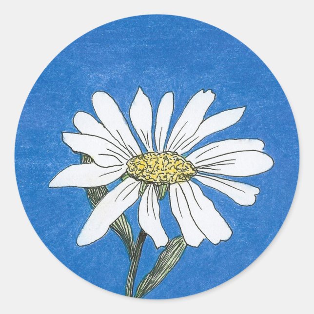 Redonda Daisy Pegatina (Anverso)