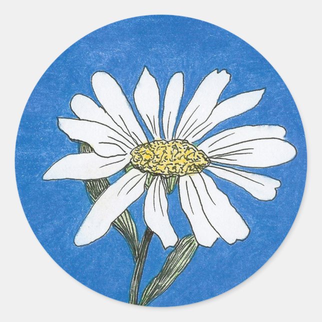 Redonda Daisy Pegatina (Anverso)