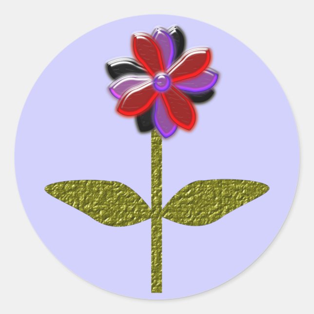 Redonda Daisy Shining Plastic Pegatina (Anverso)