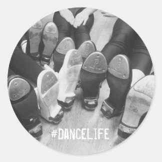Redonda #DanceLife Tap Dance Pegatina redondo clásico, bri
