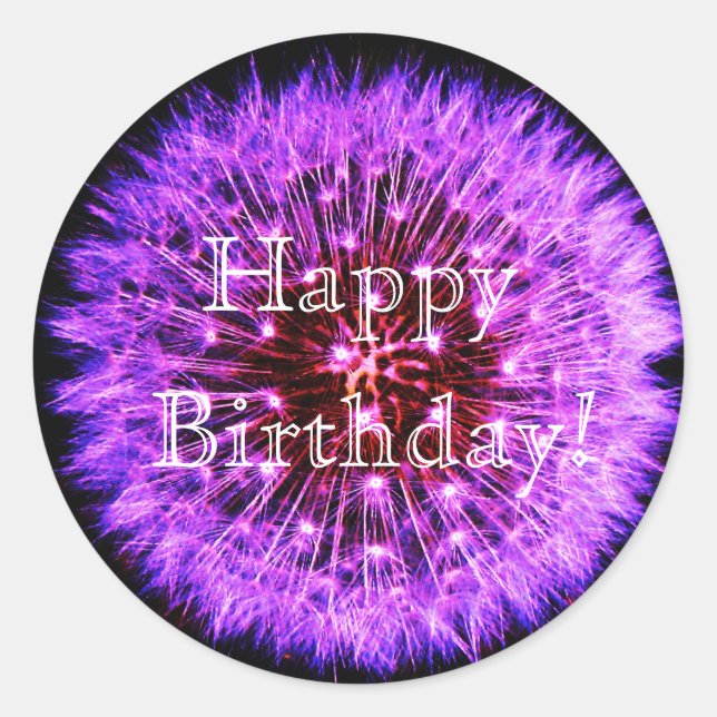 Redonda Dandelion Pegatina (Anverso)