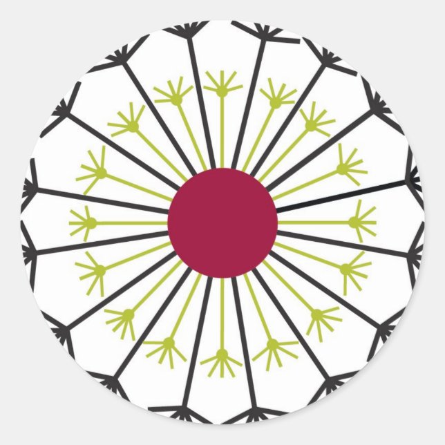 Redonda Dandelion Pegatina (Anverso)