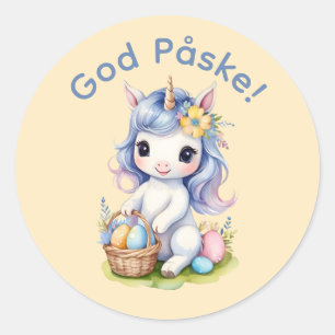Redonda Danés de Pascua Santa Unicornio - Pegatina