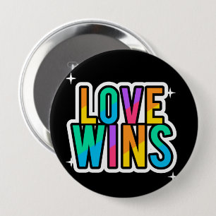 Redonda De 10 Cm El amor gana. LGBTQ+Orgullo. Arcoíris. Chapa