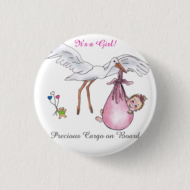 Redonda De 2,5 Cm It's a Girl! Chapa (Anverso)