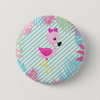 Redonda De 5 Cm Chapa Flamenco Rosa Baby