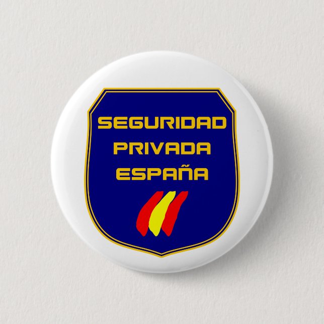 Redonda De 5 Cm Chapa Seguridad Privada España Placa (Anverso)