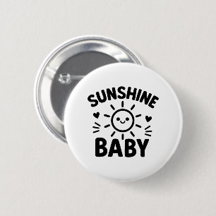 Redonda De 5 Cm Sunshine Baby Chapa infantil con sol sonriente