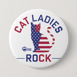 Redonda De 7 Cm ¡KAMALA HARRIS CAT LADIES ROCK! Chapa