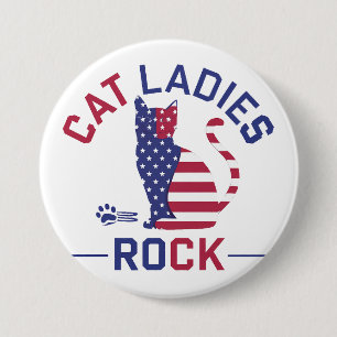Redonda De 7 Cm ¡KAMALA HARRIS CAT LADIES ROCK! Chapa