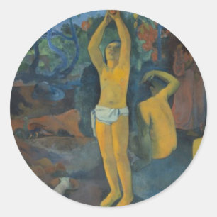 Redonda '¿De dónde venimos?' - Pegatina de Paul Gauguin
